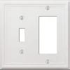 Amerelle Chelsea White 2 gang Stamped Steel Rocker/Toggle Wall Plate 1 pk