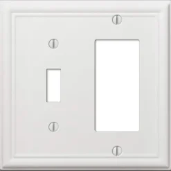 Amerelle Chelsea White 2 gang Stamped Steel Rocker/Toggle Wall Plate 1 pk