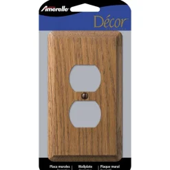 Amerelle Contemporary Brown 1 gang Wood Duplex Wall Plate 1 pk