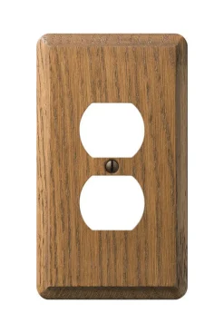 Amerelle Contemporary Brown 1 gang Wood Duplex Wall Plate 1 pk