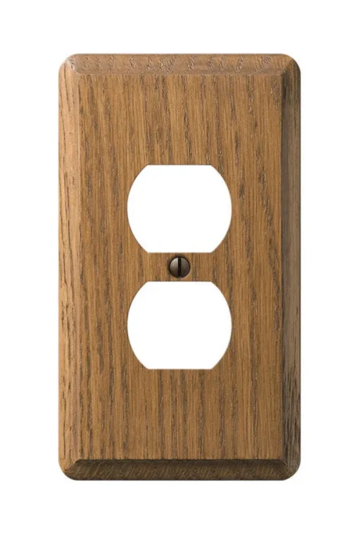 Amerelle Contemporary Brown 1 gang Wood Duplex Wall Plate 1 pk