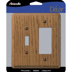 Amerelle Contemporary Brown 1 gang Wood Toggle Wall Plate 1 pk