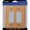 Amerelle Contemporary Brown 2 gang Wood Decorator Wall Plate 1 pk