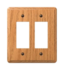 Amerelle Contemporary Brown 2 gang Wood Decorator Wall Plate 1 pk