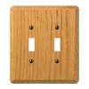 Amerelle Contemporary Light Brown 2 gang Wood Toggle Wall Plate 1 pk
