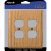 Amerelle Contemporary Light Brown 2 gang Oak Wood Duplex Wall Plate 1 pk