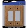 Amerelle Contemporary Medium Brown 2 gang Oak Wood Decorator Wall Plate 1 pk