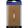 Amerelle Contemporary Medium Brown 1 gang Oak Wood Toggle Wall Plate 1 pk