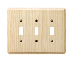 Amerelle Contemporary Unfinished Beige 3 gang Wood Toggle Wall Plate 1 pk