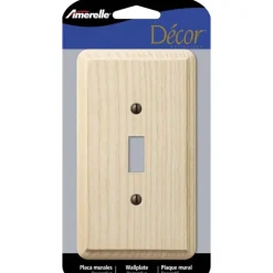 Amerelle Contemporary Unfinished Beige 1 gang Wood Toggle Wall Plate 1 pk