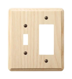 Amerelle Contemporary Unfinished Beige 2 gang Wood Decorator/Toggle Wall Plate 1 pk