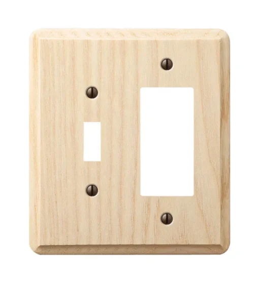 Amerelle Contemporary Unfinished Beige 2 gang Wood Decorator/Toggle Wall Plate 1 pk