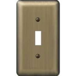 Amerelle Devon Brushed Brass 1 gang Stamped Steel Toggle Wall Plate 1 pk