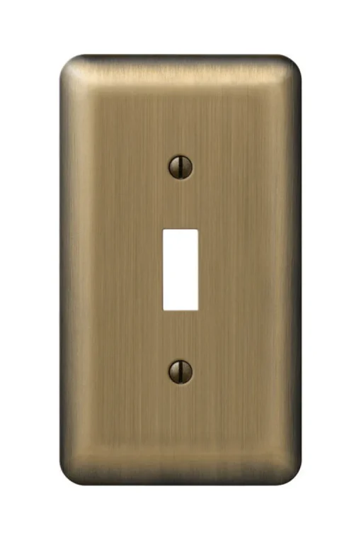Amerelle Devon Brushed Brass 1 gang Stamped Steel Toggle Wall Plate 1 pk