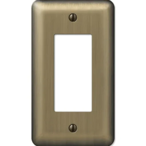 Amerelle Devon Brushed Brass 1 gang Stamped Steel Decorator Wall Plate 1 pk