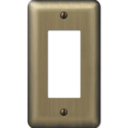 Amerelle Devon Brushed Brass 1 gang Stamped Steel Decorator Wall Plate 1 pk