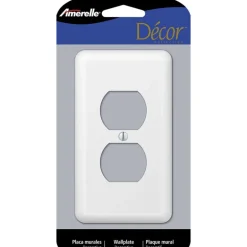 Amerelle Devon White 1 gang Stamped Steel Duplex Wall Plate 1 pk