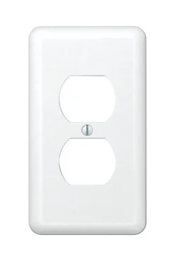 Amerelle Devon White 1 gang Stamped Steel Duplex Wall Plate 1 pk