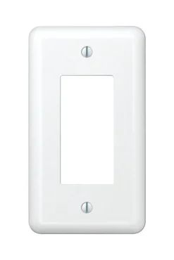Amerelle Devon White 1 gang Stamped Steel Decorator Wall Plate 1 pk