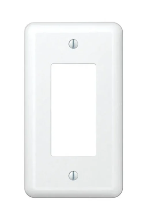 Amerelle Devon White 1 gang Stamped Steel Decorator Wall Plate 1 pk