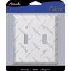 Amerelle Diamond Silver 2 gang Stamped Aluminum Toggle Wall Plate 1 pk
