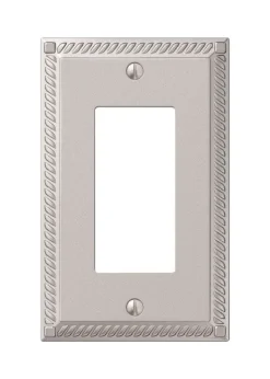 Amerelle Georgian Satin Nickel 1 gang Die-Cast Metal Decorator Wall Plate 1 pk