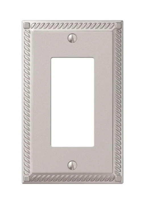 Amerelle Georgian Satin Nickel 1 gang Die-Cast Metal Decorator Wall Plate 1 pk
