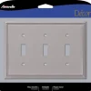 Amerelle Metro Brushed Nickel 3 gang Die-Cast Metal Toggle Wall Plate 1 pk