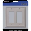 Amerelle Metro Brushed Nickel 2 gang Die-Cast Metal Decorator Wall Plate 1 pk