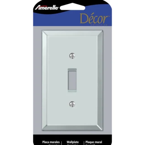 Amerelle Mirror Clear 1 gang Acrylic Toggle Wall Plate 1 pk