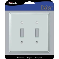 Amerelle Mirror Clear 2 gang Acrylic Toggle Wall Plate 1 pk
