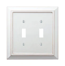 Amerelle Savannah White 2 gang Wood Toggle Wall Plate 1 pk
