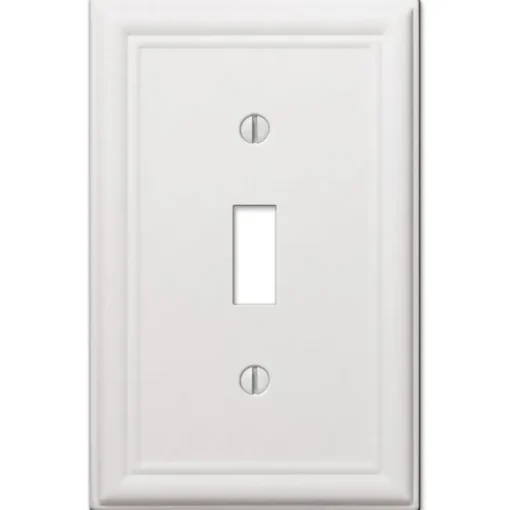 AMERELLE White 1 gang Steel Toggle Wall Plate 1 pk