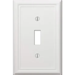 AMERELLE White 1 gang Steel Toggle Wall Plate 1 pk