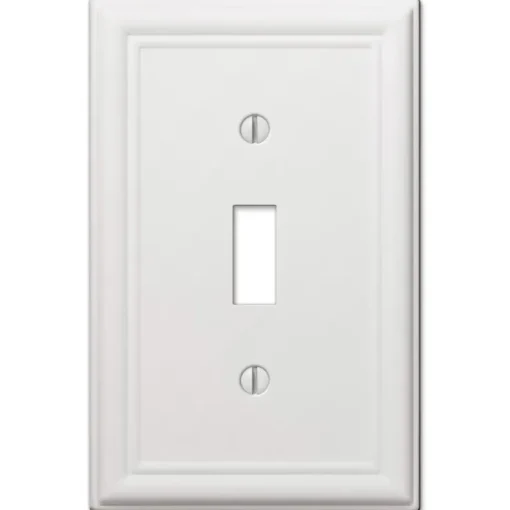 AMERELLE White 1 gang Steel Toggle Wall Plate 1 pk