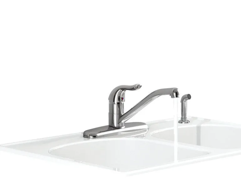 American Standard Jocelyn One Handle Chrome Kitchen Faucet Side Sprayer Included