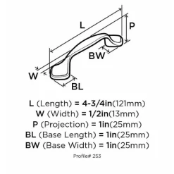 Amerock Allison Allison Cabinet Pull 3 in. Light Brass 1 pk