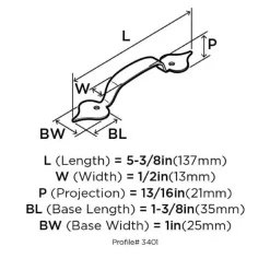 Amerock Allison Cabinet Pull 3-3/8 in. Colonial Black Black 1 pk (Pack of 25)