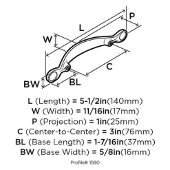 Amerock Natures Splendor Inspirations Cabinet Pull 3 in. Oil-Rubbed Bronze 1 pk