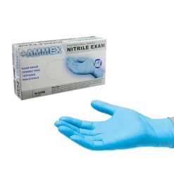 Ammex Professional Nitrile Disposable Exam Gloves Large Blue Powder Free 100 pc