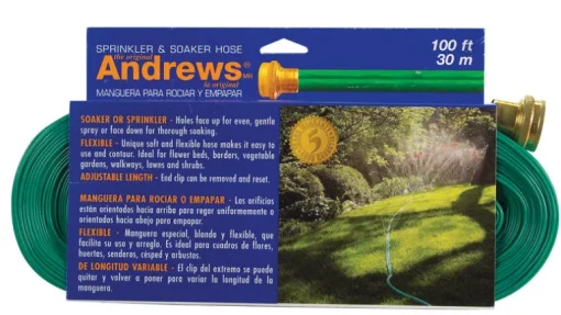 Andrews Vinyl Green 30 PSI Repairable Gentle Soaker 1 Dia. in. x 100 L ft.