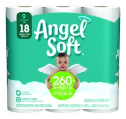 Angel Soft Toilet Paper 9 roll 264 sheet 264 SQFT (Pack of 5)