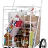 Apex 40-9/16 in. H x 24-7/16 in. W x 21-11/16 in. L White Collapsible Shopping Cart (Pack of 2)