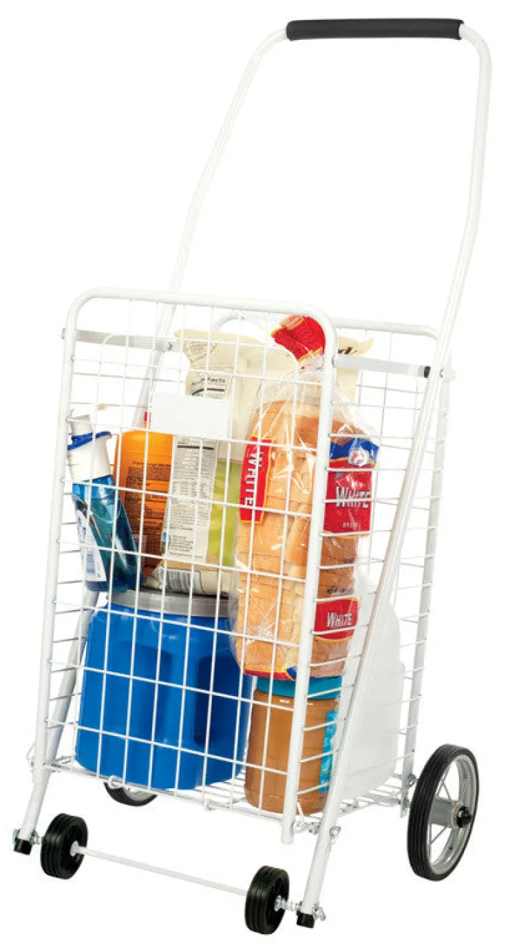 Apex 37.6 in. H X 18.5 in. W X 14.8 in. L White Collapsible Shopping Cart