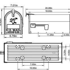 Architectural Mailboxes Grayson Classic Galvanized Steel Post Mount Gray Mailbox