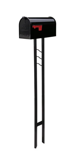 Architectural Mailboxes Mailbox-To-Go Classic Galvanized Steel Post Mount Black Mailbox