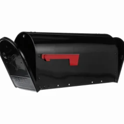 Architectural Mailboxes Oasis Modern Galvanized Steel Post Mount Black Mailbox