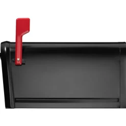 Architectural Mailboxes Oasis Modern Galvanized Steel Post Mount Black Mailbox