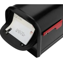 Architectural Mailboxes Oasis Modern Galvanized Steel Post Mount Black Mailbox