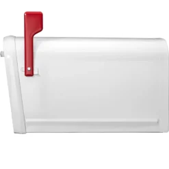 Architectural Mailboxes Oasis Classic Galvanized Steel Post Mount White Mailbox